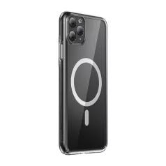   Baseus Crystal Clear mágneses telefontok iPhone 11 Pro (átlátszó), edzett üvegfólia + tisztító készlet