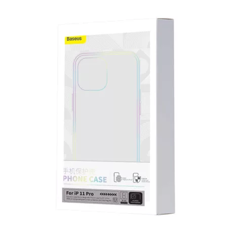 Baseus Crystal Clear mágneses telefontok iPhone 11 Pro (átlátszó), edzett üvegfólia + tisztító készlet