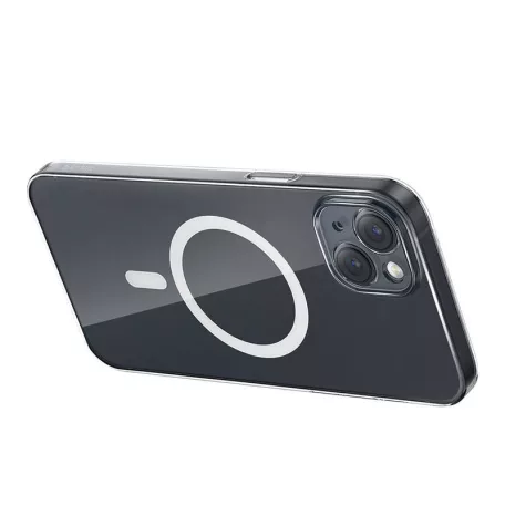 Baseus Crystal Clear mágneses telefontok iPhone 13 (átlátszó), edzett üvegfólia + tisztítókészlet