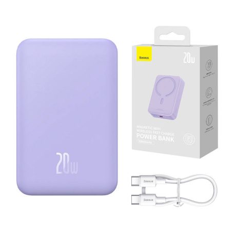Powerbank Baseus Magnetic Mini 20000mAh, USB-C 20W MagSafe (purple)