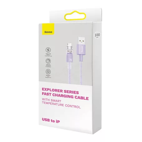 Baseus Explorer Series USB-A / Lightning gyorstöltő kábel 2m, 2,4A (fehér)