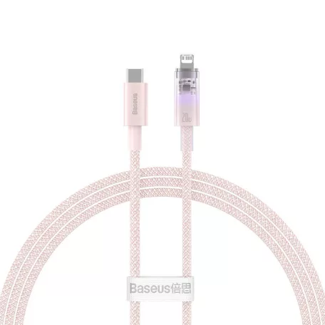 Baseus Lightning Explorer Series USB-C gyors töltőkábel 1m, 20W (rózsaszín)
