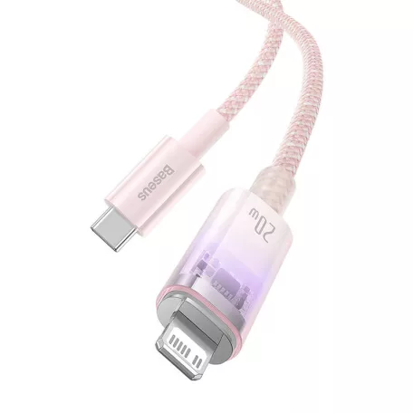 Baseus Lightning Explorer Series USB-C gyors töltőkábel 1m, 20W (rózsaszín)