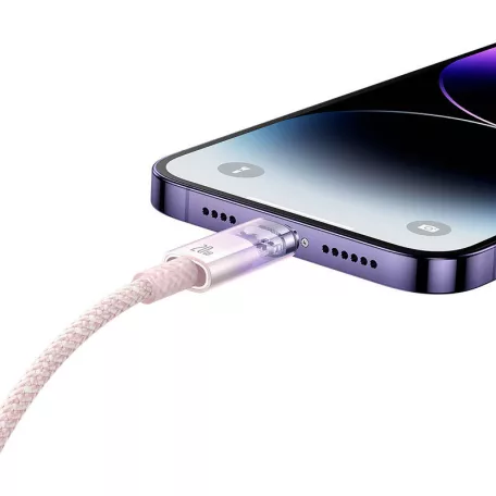 Baseus Lightning Explorer Series USB-C gyors töltőkábel 1m, 20W (rózsaszín)
