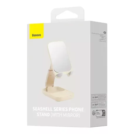 Baseus összecsukható telefonállvány tükörrel (bézs)