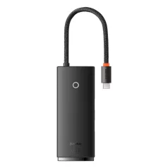   Baseus Lite Series Hub 5 az 1-ben USB-C - HDMI + USB3.0 x3 + PD (fekete)