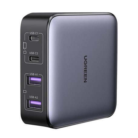 UGREEN CD327 Nexode Töltő, 2x USB-C, 2x USB-A, GaN, 65 W (Szürke)