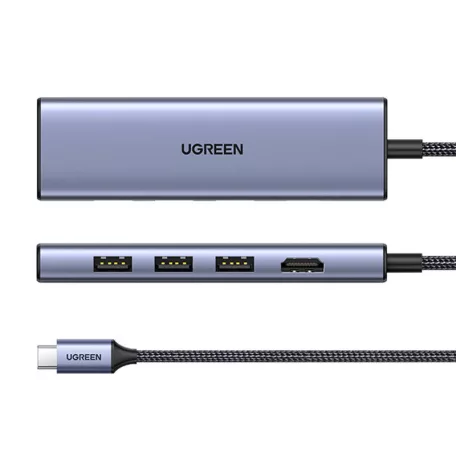UGREEN CM511 USB-C–HDMI adapter, 3× USB-A 3.0, SD/TF