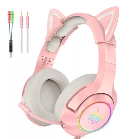 ONIKUMA K9 Pink RGB RGB Gaming fejhallgató