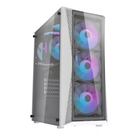 Darkflash DK352 Plus számítógépház + 4 ARGB ventilátor (fehér)