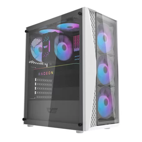 Darkflash DK352 Plus számítógépház + 4 ARGB ventilátor (fehér)