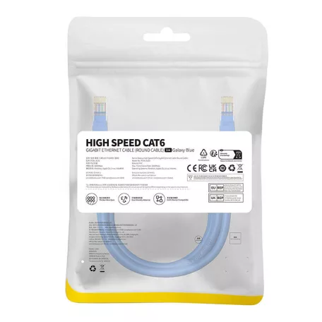 Baseus Ethernet RJ45 kerek kábel, Cat.6, 2m (kék)