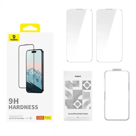 Baseus Diamond privacy edzett üvegfólia, 0.3mm, iPhone 15 Pro Max