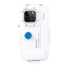   Puluz műanyag vízálló tok iPhone 15 Plus/15 Pro Max/14 Plus/14 Pro Max/13 Pro Max/12 Pro Max/11 Pro Max (fehér)
