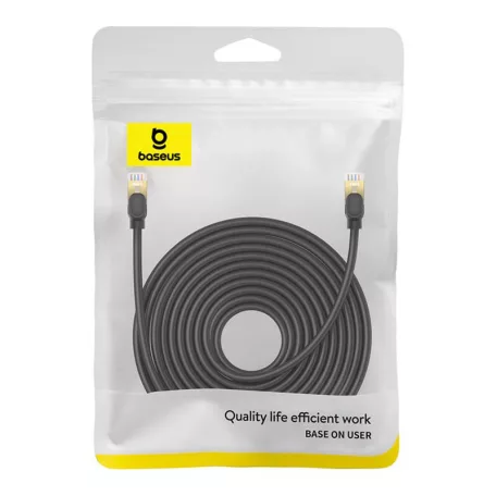Baseus Hálózati kábel Cat.8, Ethernet RJ45, 40 Gbps, 15m (fekete)