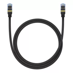   Baseus fonott hálózati kábel Cat.7, Ethernet RJ45, 10Gbps, 1m (fekete)