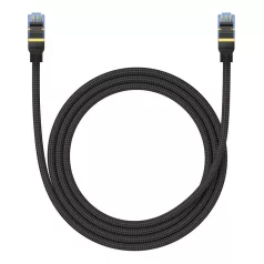   Baseus fonott hálózati kábel Cat.7, Ethernet RJ45, 10Gbps, 1,5m (fekete)
