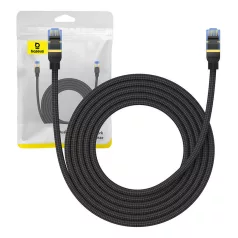  Baseus fonott hálózati kábel Cat.7, Ethernet RJ45, 10Gbps, 3m (fekete)