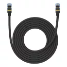 Baseus fonott hálózati kábel Cat.7, Ethernet RJ45, 10Gbps, 5m (fekete)
