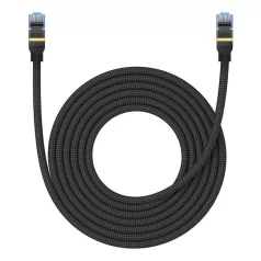   Baseus fonott hálózati kábel Cat.7, Ethernet RJ45, 10Gbps, 5m (fekete)