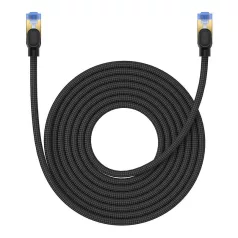   Baseus fonott hálózati kábel Cat.7, Ethernet RJ45, 10Gbps, 8m (fekete)