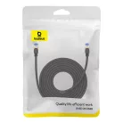 Baseus fonott hálózati kábel Cat.7, Ethernet RJ45, 10Gbps, 8m (fekete)