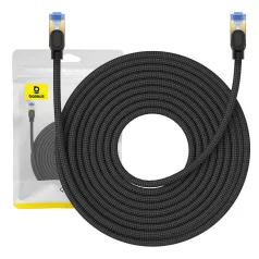   Baseus fonott hálózati kábel Cat.7, Ethernet RJ45, 10Gbps, 15m (fekete)