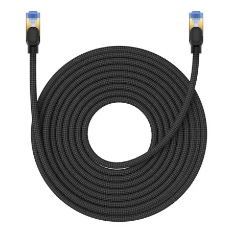 Baseus fonott hálózati kábel Cat.7, Ethernet RJ45, 10Gbps, 15m (fekete)