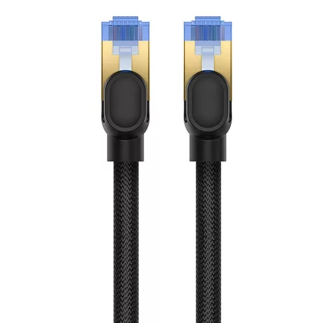 Baseus fonott hálózati kábel Cat.7, Ethernet RJ45, 10Gbps, 15m (fekete)