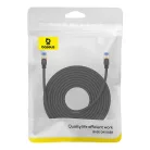 Baseus fonott hálózati kábel Cat.7, Ethernet RJ45, 10Gbps, 15m (fekete)