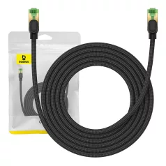   Baseus fonott hálózati kábel Cat.8, Ethernet RJ45, 40 Gbps, 3m (fekete)
