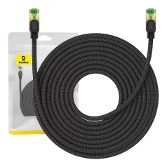   Baseus fonott hálózati kábel Cat.8, Ethernet RJ45, 40 Gbps, 15m (fekete)