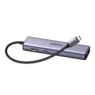UGREEN CM512 6 az 1-ben adapter, USB-C–3x USB-A 3.0, HDMI, RJ45, PD