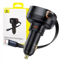   Baseus Enjoyment Pro autós töltő USB-C kábellel, 60W (fekete)