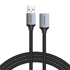   USB 3.0 hosszabbítókábel, USB hím USB csatlakozó USB-A csatlakozóra, Vention 2m (Fekete)