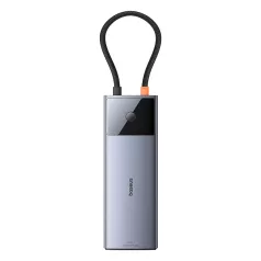   Baseus Metal Gleam II Series, Hub 10 az 1-ben, USB-C - 1xHDMI, USB-A (10Gbps), USB-C, 2xUSB-A, Ethernet RJ45, SD/TF kártya, mini-jack 3,5mm, USB-C(PD)