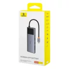 Baseus Metal Gleam II Series, Hub 10 az 1-ben, USB-C - 1xHDMI, USB-A (10Gbps), USB-C, 2xUSB-A, Ethernet RJ45, SD/TF kártya, mini-jack 3,5mm, USB-C(PD)