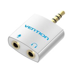   Adapter audio 4-pole 3.5mm male to 2x 3.5mm female Vention BDBW0 silver