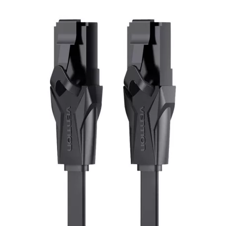 Lapos UTP hálózati kábel Cat. 6 Vention IBABG RJ45 Ethernet 1000Mbps 1.5m, fekete