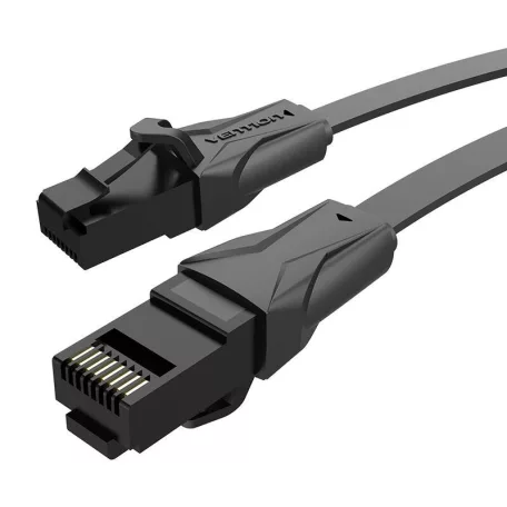 Lapos UTP hálózati kábel Cat. 6 Vention IBABG RJ45 Ethernet 1000Mbps 1.5m, fekete