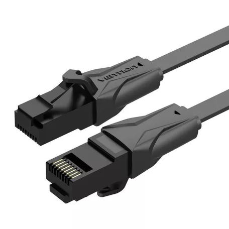 Lapos UTP hálózati kábel Cat. 6 Vention IBABG RJ45 Ethernet 1000Mbps 1.5m, fekete