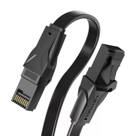 Lapos UTP hálózati kábel Cat. 6 Vention IBABG RJ45 Ethernet 1000Mbps 1.5m, fekete