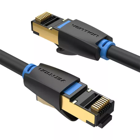 Hálózati kábel CAT8 SFTP Vention IKABF RJ45 Ethernet 40Gbps 1m fekete