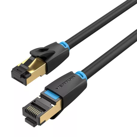 Hálózati kábel CAT8 SFTP Vention IKABF RJ45 Ethernet 40Gbps 1m fekete