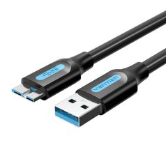 USB 3.0 A to Micro-B cable Vention COPBD 2A 0.5m Black PVC