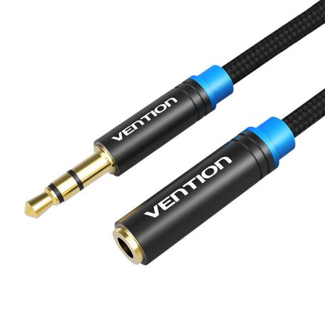 Cable Audio Braided 3.5mm male-female Vention VAB-B06-B150-M 1,5m Black