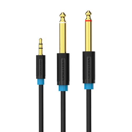 Audio Cable TRS 3.5mm to 2x Male 6.35mm Vention BACBD 0.5m Black