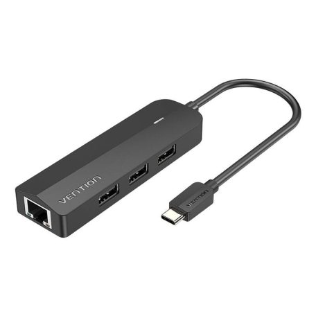 Hub USB-C to 3x USB 2.0, RJ45, Micro USB Vention TGOBB 0.15m, Black