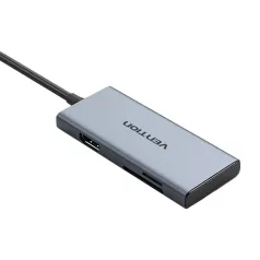   USB-C HDMI, 3x USB 3.0, SD, TF Hub Vention TOOHB 0.15m szürke