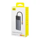 Baseus Adapter Hub 10 az 1-ben USB-C - 2x HDMI, USB-C, 3xUSB-A, RJ45, SD/TF, PD (szürke)